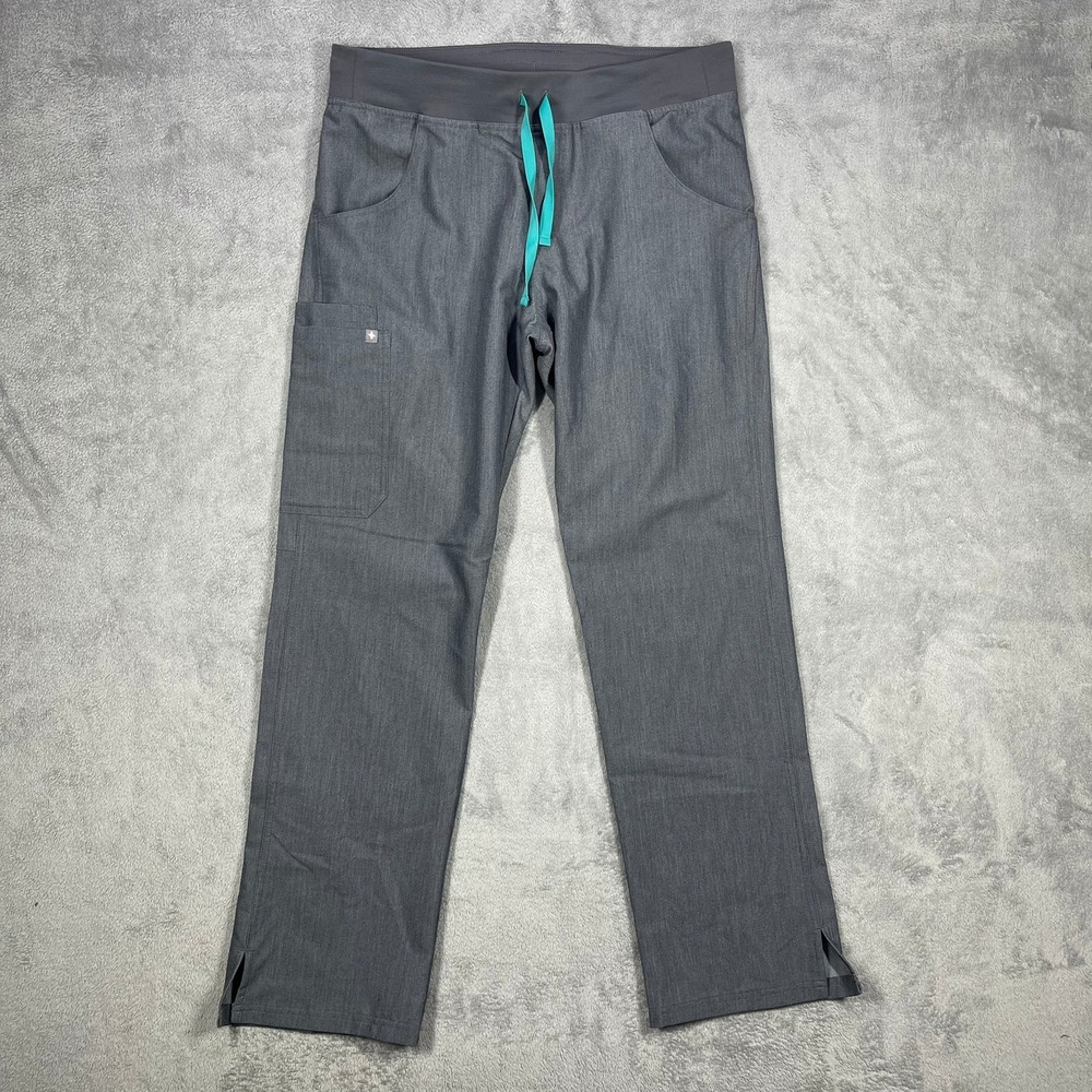 Figs Scrub Pants Womens Medium Grey Technical Collection T21004 Drawstring
